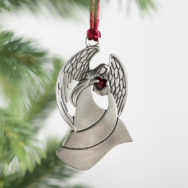 plow & hearth Angel Solid Pewter Christmas Ornament
