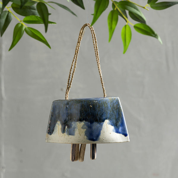 plow & hearth Balinese Artisan Ceramic Cow Bell
