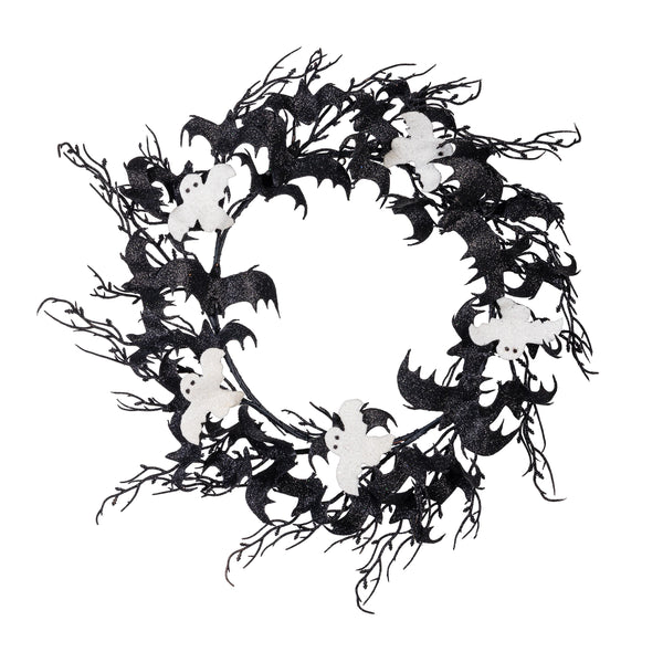 Plow & Hearth Bat And Ghost Wreath 20"