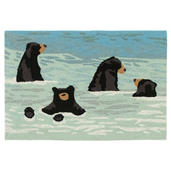 Plow & Hearth Bathing Bears Indoor/Outdoor Rug