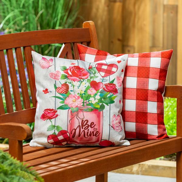 plow & hearth Be Mine Mason Jar Pillow Cover