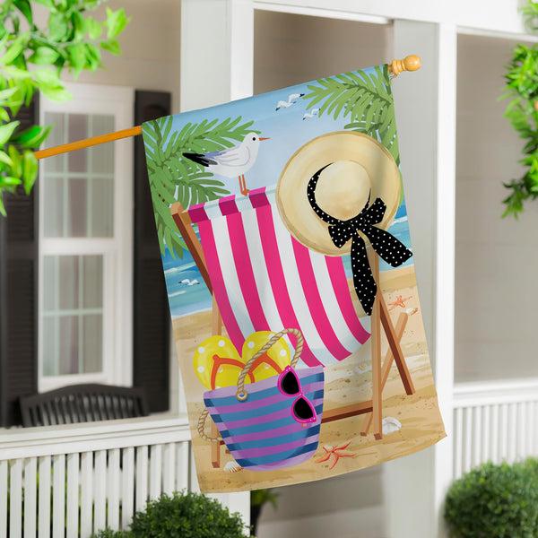 plow & hearth Beach Chair Applique House Flag
