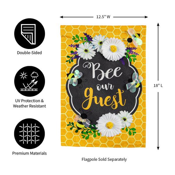 Plow & Hearth Bee Our Guest Linen Garden Flag
