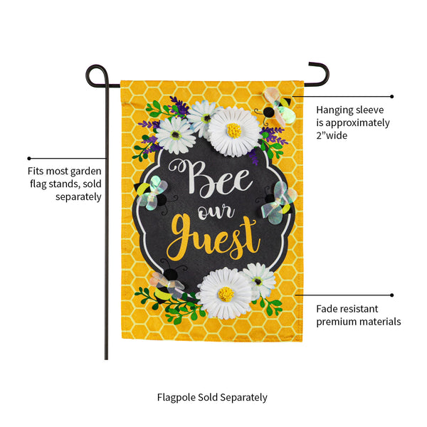 Plow & Hearth Bee Our Guest Linen Garden Flag