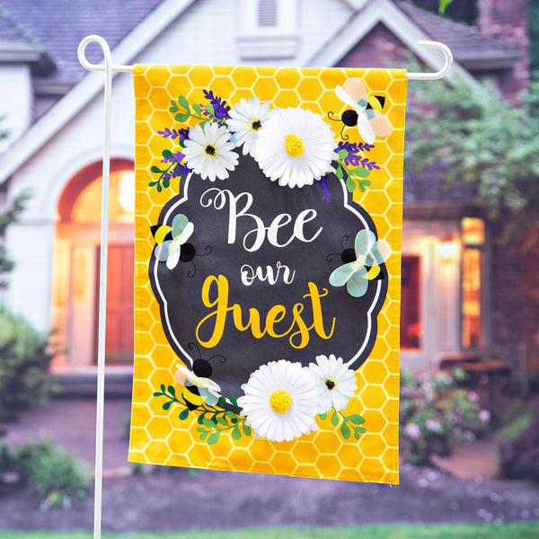 plow & hearth Bee Our Guest Linen Garden Flag