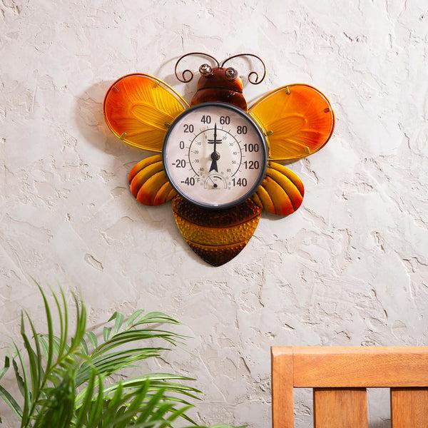 plow & hearth Bee Outdoor Outdoor Wall Thermometer
