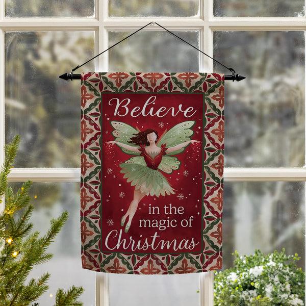 plow & hearth Believe Fairy Suede Garden Flag