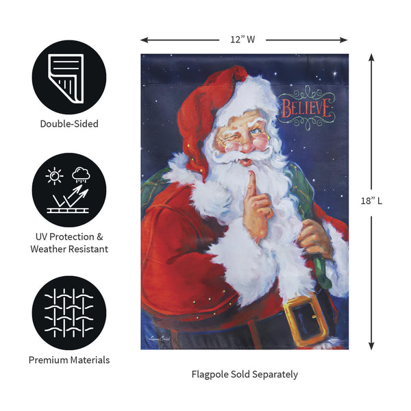 Plow & Hearth Believe Suede Garden Flag