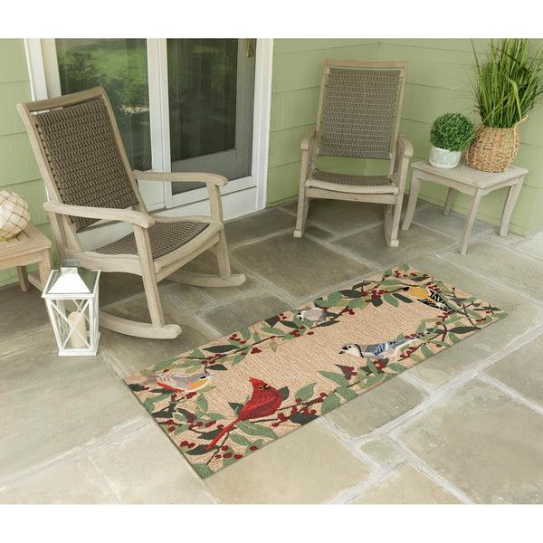 Plow & Hearth Bird Border Indoor/Outdoor Rug
