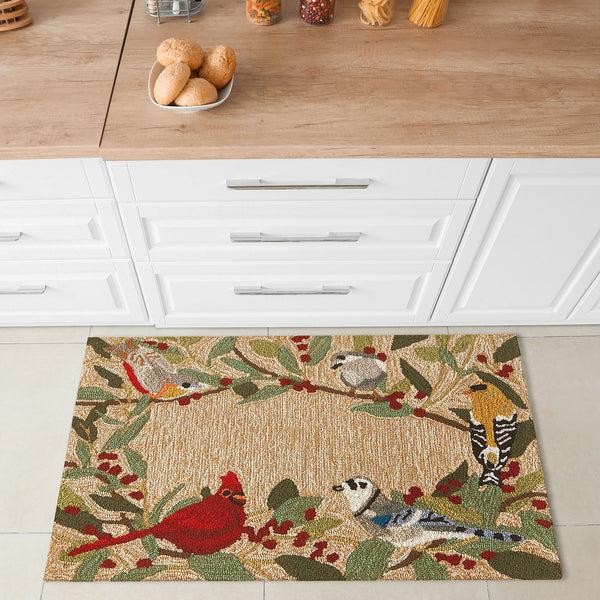 Plow & Hearth Bird Border Indoor/Outdoor Rug