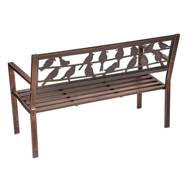 Plow & Hearth Birds On A Wire Metal Garden Bench