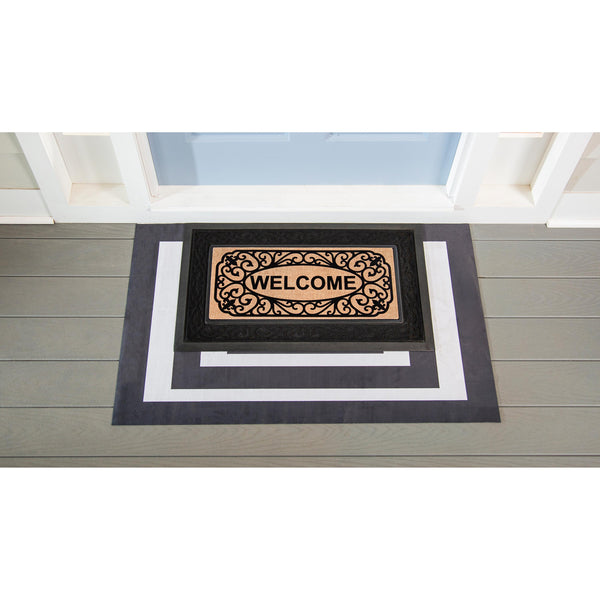 Plow & Hearth Black And White Frame Layering Mat