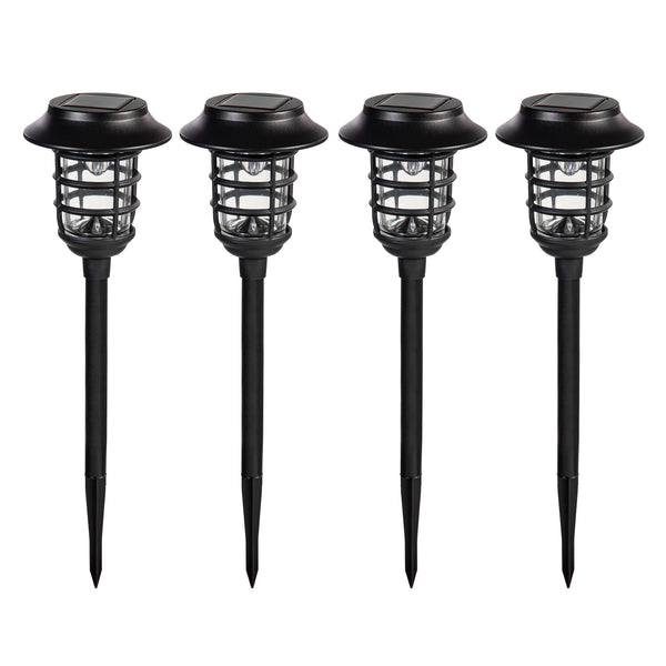 Plow & Hearth Black Solar Pathway Light Set Of 4