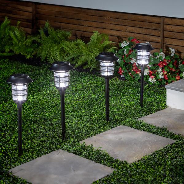 plow & hearth Black Solar Pathway Light Set of 4