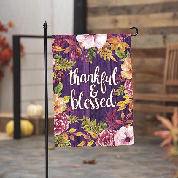plow & hearth Blessed Moire Garden Flag