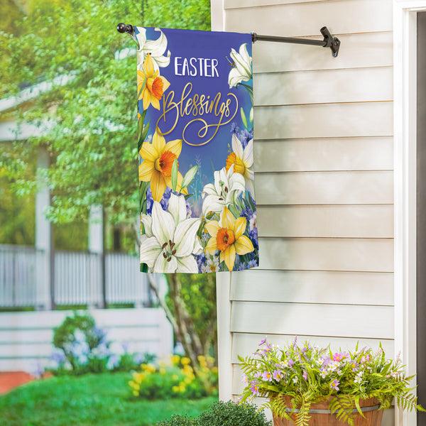 plow & hearth Blessings For Easter Suede House Flag
