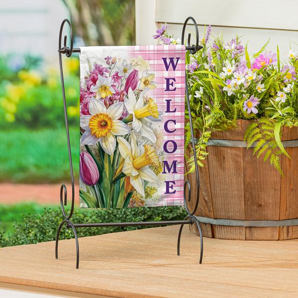 plow & hearth Blooming Buttercups Burlap Garden Flag