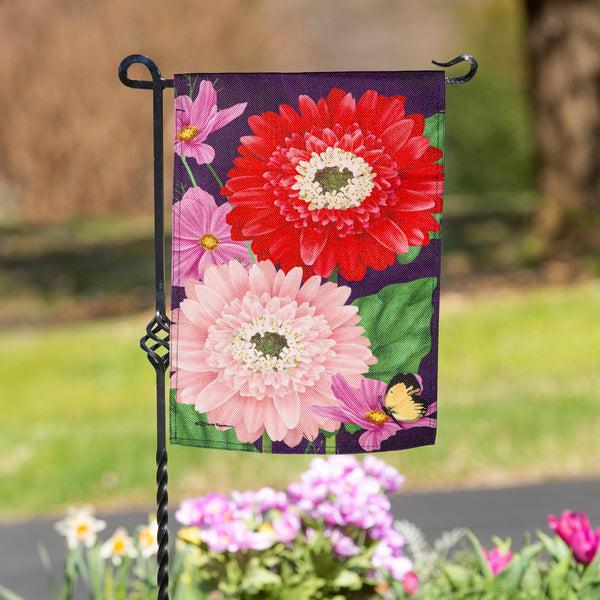 plow & hearth Blooming Gerbera Burlap Garden Flag