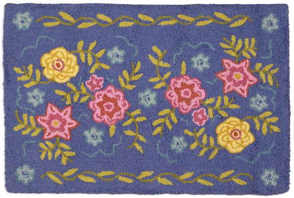 plow & hearth Blooming Meadow Hooked Wool Rug 2x3'