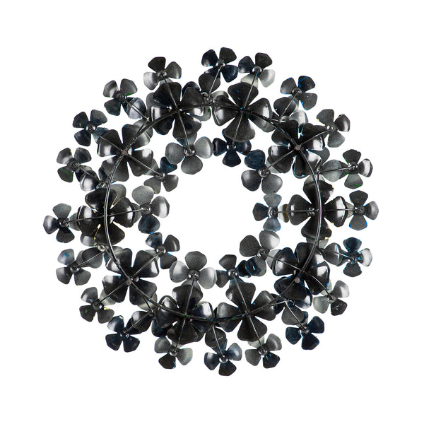 Plow & Hearth Blue Floral Metal Wreath