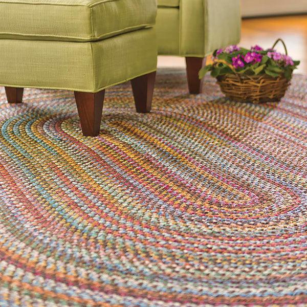 Plow & Hearth Blue Ridge Wool Oval Braided Rug 3' X 5'