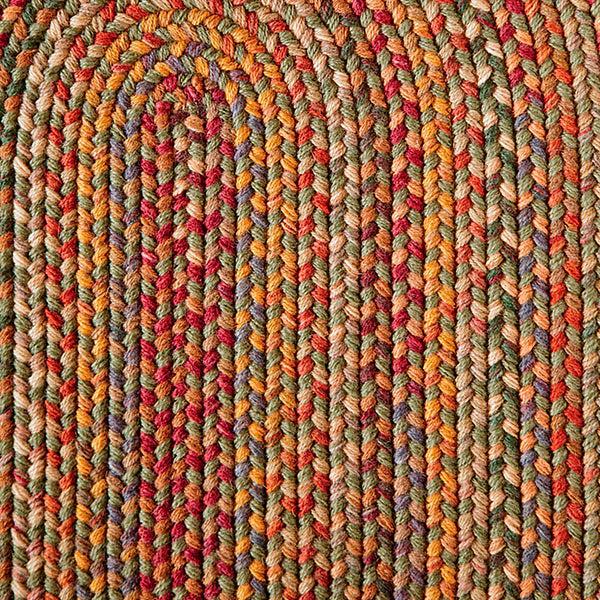 plow & hearth Blue Ridge Wool Oval Braided Rug 3' x 5'