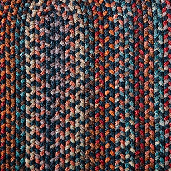 Plow & Hearth Blue Ridge Wool Oval Braided Rug 7' X 9'