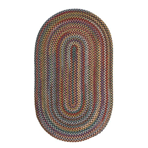 Plow & Hearth Blue Ridge Wool Oval Braided Rug 7' X 9'