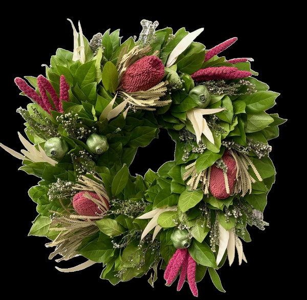 plow & hearth Botanical Blush Wreath 24"