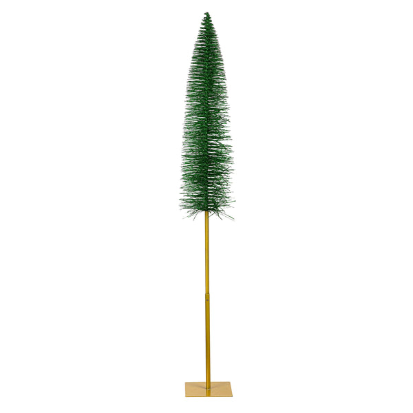 Plow & Hearth Bottle Brush Tree With Glitter Set