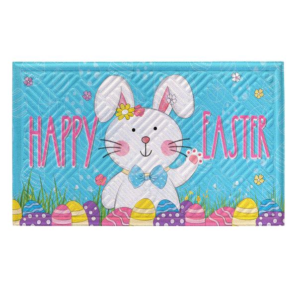 Plow & Hearth Bowtie Bunny Embossed Mat