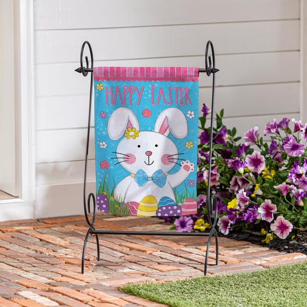 plow & hearth Bowtie Bunny Suede Garden Flag
