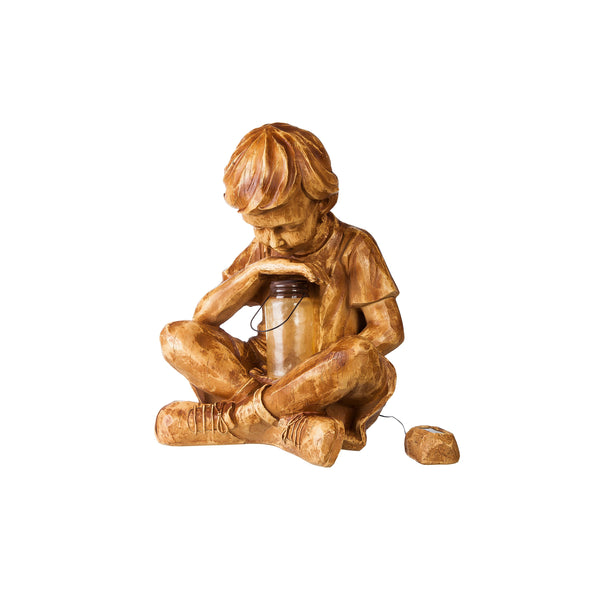 Plow & Hearth Boy With Firefly Statue