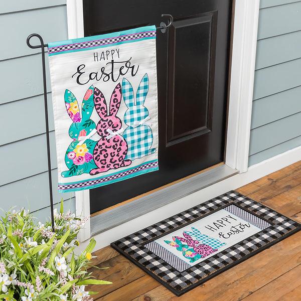 Plow & Hearth Bright Bunnies Applique Garden Flag