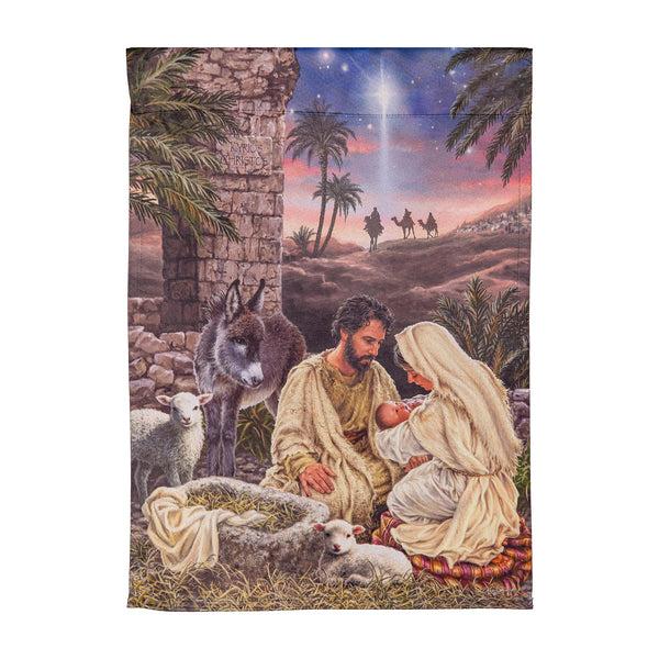 Plow & Hearth Brilliant Nativity Suede Garden Flag