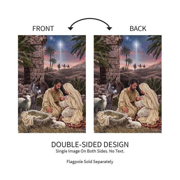 Plow & Hearth Brilliant Nativity Suede Garden Flag