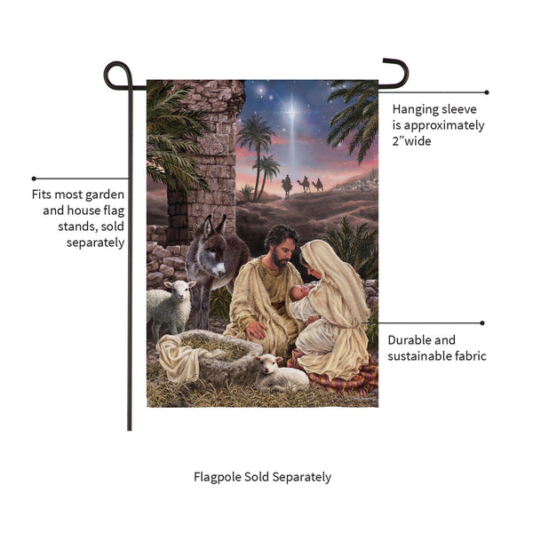 Plow & Hearth Brilliant Nativity Suede Garden Flag