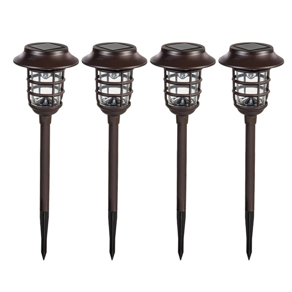 Plow & Hearth Bronze Solar Pathway Light Set Of 4