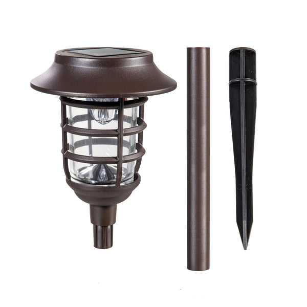 Plow & Hearth Bronze Solar Pathway Light Set Of 4