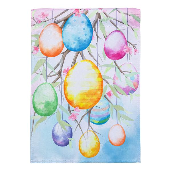 Plow & Hearth Bunny Blooms Egg Tree Suede House Flag