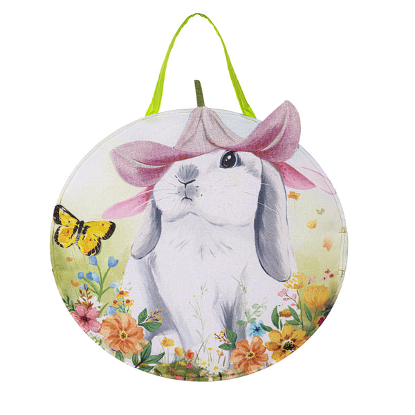 Plow & Hearth Bunny Blooms Flower Time Door Decor