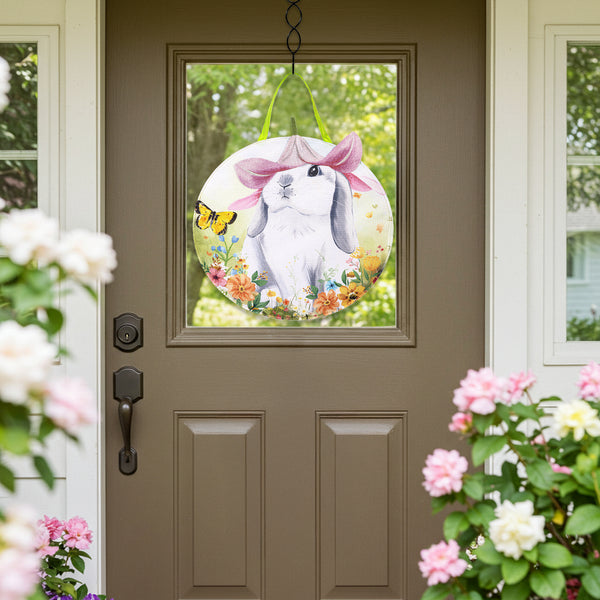 plow & hearth Bunny Blooms Flower Time Door Decor