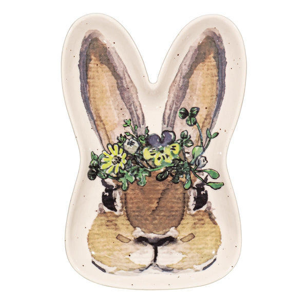plow & hearth Bunny Shaped Ceramic Plate 8"