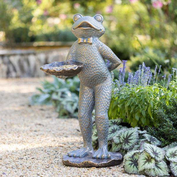 plow & hearth BUTLER FROG STATUE