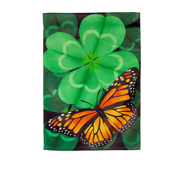 Plow & Hearth Butterfly Clover Suede Garden Flag