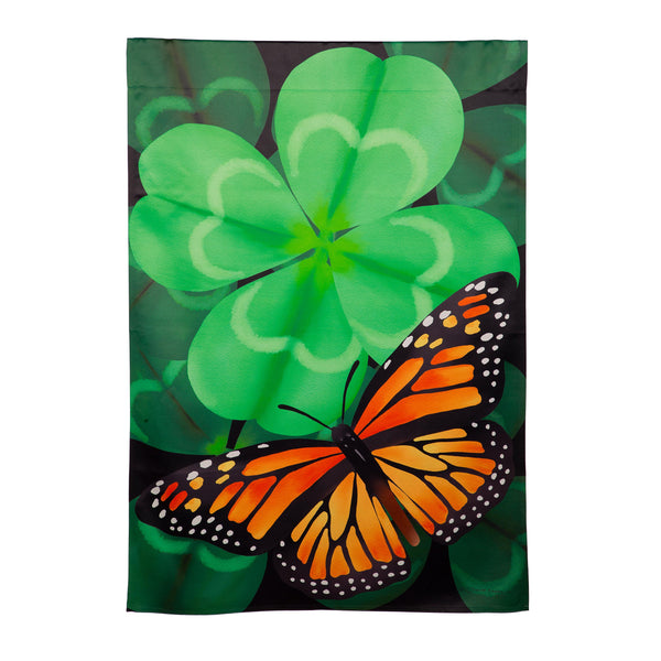 Plow & Hearth Butterfly Clover Suede House Flag