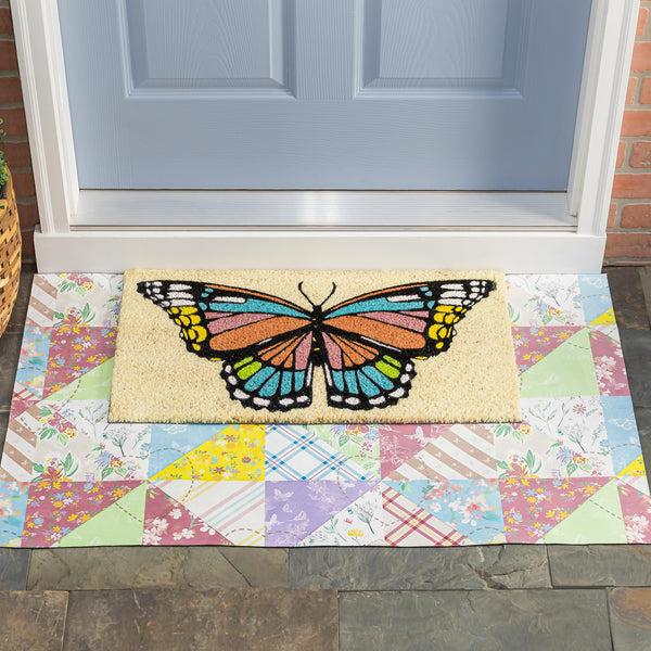 plow & hearth Butterfly Fields Coir Mat