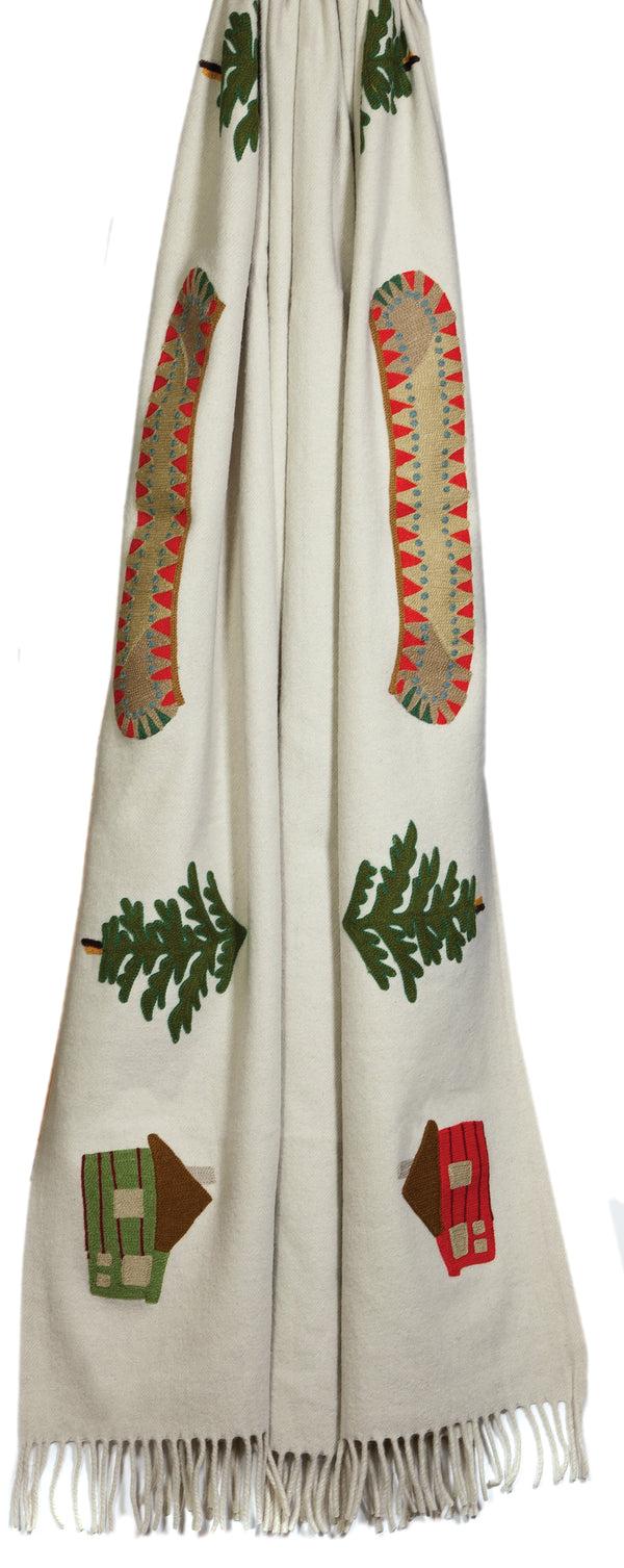 plow & hearth Cabin and Canoe Wool Blanket