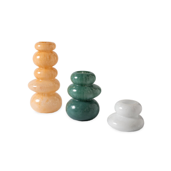 Plow & Hearth Cairn Glass Vases Set Of 3