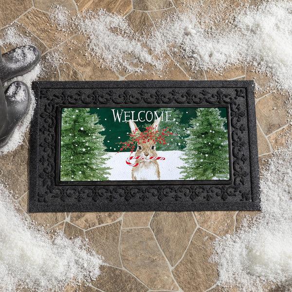 Plow & Hearth Candy Cane Rabbit Sassafras Switch Mat